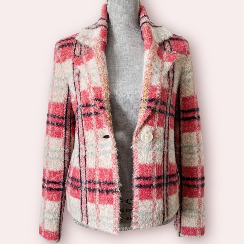 ANTHROPOLOGIE Maeve Aurelia Cozy Plaid Sweater Jacket Supper Soft - Picture 8 of 14